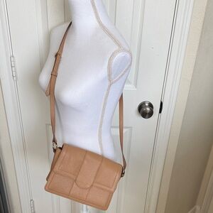 Structured Tan Crossbody Bag with Adjustable Strap